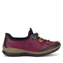 Półbuty Rieker. Brązowe półbuty damskie Rieker, bez wzorów, bez obcasa, na płaskiej podeszwie, bez zapięcia. Za 319.99 zł.