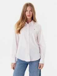 Tommy Hilfiger Koszula Ess WW0WW47169 Różowy Regular Fit. Czerwone koszule damskie Tommy Hilfiger, bez wzorów, z bawełny, bez kołnierzyka, bez ramiączek. Za 239.99 zł.