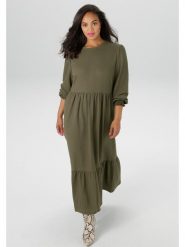 Aniston Sukienka w kolorze khaki rozmiar: 46. Brązowe sukienki damskie Aniston, bez wzorów, bez ramiączek. Za 95.99 zł.