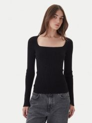 Kontatto Sweter 3M0830C Czarny Slim Fit. Czarne swetry klasyczne damskie Kontatto, m, z syntetyku, bez kołnierzyka. Za 269.99 zł.