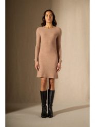 Perfect Cashmere Kaszmirowa sukienka w kolorze beżowym rozmiar: L. Brązowe sukienki damskie Perfect Cashmere, bez wzorów, z kaszmiru, bez ramiączek. Za 434.99 zł.