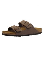 Birkenstock Klapki "Arizona" w kolorze brązowym rozmiar: 42. Brązowe klapki damskie Birkenstock, bez wzorów, z otwartym noskiem, bez obcasa, bez zapięcia. Za 308.18 zł.