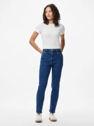 Pieces Dżinsy "Pcbella" - Tapered fit - w kolorze niebieskim rozmiar: W30/L32. Niebieskie jeansy damskie Pieces, z podwyższonym stanem. Za 109.78 zł.