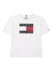 Tommy Hilfiger T-Shirt KB0KB10340 D Biały Regular Fit. Białe t-shirty i koszulki chłopięce Tommy Hilfiger, bez wzorów, z bawełny, bez kołnierzyka, bez ramiączek. Za 159.99 zł.