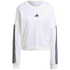 Bluza damska Adidas W 3S FT SWT JD5285 biała, długi rękaw. Białe bluzy damskie Adidas, m, bez wzorów, z materiału, bez kaptura. Za 235.85 zł.
