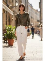 ASSUILI Kardigan w kolorze khaki rozmiar: 34. Brązowe kardigany damskie Assuili, bez wzorów. Za 121.99 zł.