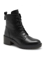 Lasocki Trzewiki RONA WB-RONA-02 Czarny. Czarne botki damskie Lasocki, ze skóry, bez obcasa, na słupku, bez zapięcia. Za 239.99 zł.