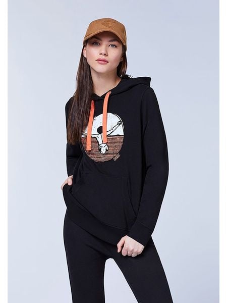 Chiemsee Bluza "Zwiko" w kolorze czarnym rozmiar: L. Czarne bluzy damskie Chiemsee, l, bez wzorów, z kapturem. Za 159.95 zł.
