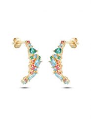 DI GIORGIO Pozłacane kolczyki-wkrętki z cyrkoniami rozmiar: onesize. Żółte kolczyki damskie DI GIORGIO, z cyrkonią, pozłacane. Za 100.99 zł.