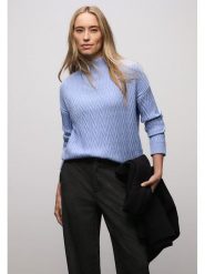 Street One Sweter w kolorze błękitnym rozmiar: 40. Niebieskie swetry klasyczne damskie Street One, bez kołnierzyka. Za 177.94 zł.