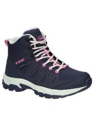 Buty trekkingowe damskie Hi-Tec Raven Mid Wp. Niebieskie obuwie trekkingowe damskie Hi-tec, z materiału, bez zapięcia. Za 483.00 zł.