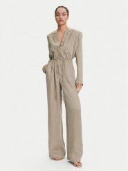 Guess Kombinezon W5YD14 WH5N2 Beżowy Regular Fit. Brązowe sukienki damskie Guess, z aplikacjami, z syntetyku, bez ramiączek. Za 689.99 zł.
