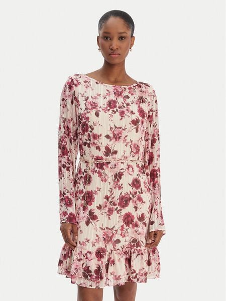 Guess Sukienka codzienna W6RK37 WJ712 Beżowy Regular Fit. Brązowe sukienki damskie Guess, z aplikacjami, z syntetyku, bez ramiączek. Za 659.99 zł.