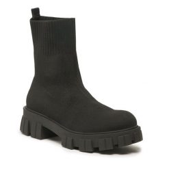 Botki DeeZee. Czarne botki damskie DeeZee, bez obcasa, na płaskiej podeszwie, bez zapięcia. Za 84.99 zł.