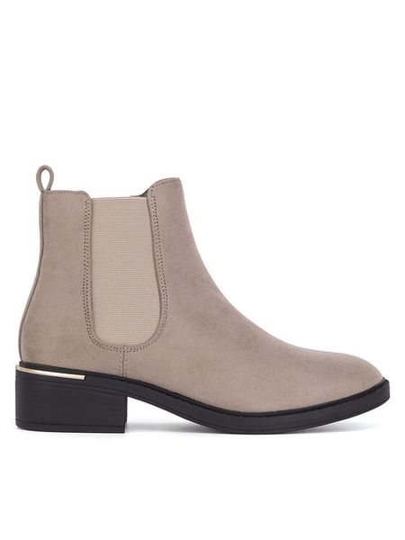 Clara Barson Botki WFA2800-1 Beżowy. Brązowe botki damskie Clara Barson, z materiału, bez obcasa, na płaskiej podeszwie, bez zapięcia. Za 139.99 zł.