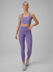 Legginsy fitness z wysokim stanem i kieszonką damskie. Czerwone legginsy damskie 4F, l, bez wzorów, z dzianiny. Za 129.99 zł.