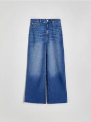 Jeansy wide leg - niebieski. Niebieskie jeansy damskie Reserved. W wyprzedaży za 109.99 zł.