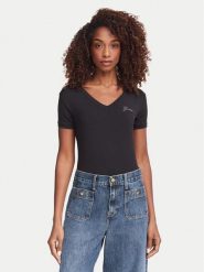 Guess T-Shirt W6YI13 K3853 Czarny Regular Fit. Czarne t-shirty damskie Guess, xl, z aplikacjami, bez kołnierzyka. Za 174.99 zł.