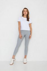 LEGINSY SUZANE JASNO SZARE M - Flawless. Szare legginsy sportowe damskie Flawless, m, bez wzorów, z bawełny, na jogę i pilates. Za 179.00 zł.
