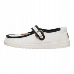 HeyDude Damskie Mokasyny Wendy Jane Washed Twill. Białe mokasyny damskie Hey dude, z materiału, bez obcasa. Za 259.00 zł.