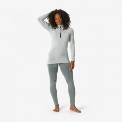 Legginsy termoaktywne narciarskie damskie Quechua BL 900 wool seamless. Szare legginsy damskie QUECHUA, m, bez wzorów, z elastanu. Za 219.99 zł.
