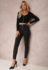 Czarne Spodnie Skinny Lynena. Czarne rurki damskie Renee, bez wzorów, z jeansu. Za 99.99 zł.