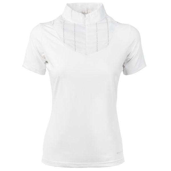 Damska koszulka polo na zawody Harry's Horse Philidelphia. Białe koszulki damskie HARRYS HORSE, s, bez wzorów, bez kołnierzyka, bez ramiączek. Za 226.50 zł.