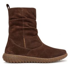 Botki Josef Seibel. Brązowe botki damskie Josef Seibel, bez obcasa, na płaskiej podeszwie, bez zapięcia. Za 499.99 zł.