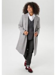 Aniston Płaszcz przejściowy w kolorze czarno-karmelowym rozmiar: 48. Szare płaszcze damskie Aniston, bez wzorów, bez kaptura. Za 131.12 zł.