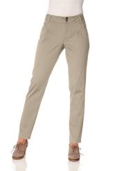 Heine Spodnie chino w kolorze beżowym rozmiar: 17. Brązowe spodnie materiałowe damskie Heine, bez wzorów. Za 165.99 zł.