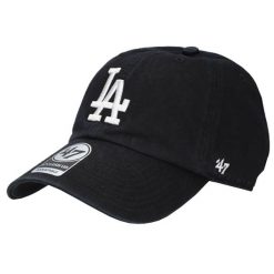 Czapka z daszkiem dla dorosłych 47 Brand MLB Los Angeles Dodgers 47 Clean Up Cap. Czarne czapki z daszkiem damskie 47 Brand, bez wzorów, z bawełny. Za 99.99 zł.