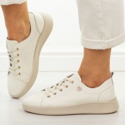 Beżowe skórzane półbuty damskie Vinceza 41508. Brązowe półbuty damskie VINCEZA, na jesień, bez wzorów, z jeansu, z okrągłym noskiem, bez obcasa, na płaskiej podeszwie, bez zapięcia. Za 219.00 zł.