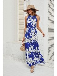 Tazga Sukienka w kolorze niebiesko-białym rozmiar: 38. Niebieskie sukienki damskie Tazga, bez wzorów, z tkaniny, bez ramiączek. Za 192.79 zł.