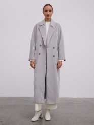 BGN Płaszcz przejściowy w kolorze szarym rozmiar: 36. Szare płaszcze damskie BGN, bez wzorów, z wełny, bez kaptura. Za 324.26 zł.