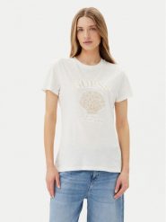 Guess T-Shirt E5GI03 K8G01 Biały Regular Fit. Białe t-shirty damskie Guess, s, z aplikacjami, z bawełny, bez kołnierzyka. Za 109.99 zł.