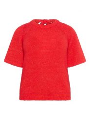KAFFE curve Sweter w kolorze czerwonym rozmiar: XL. Czerwone swetry klasyczne damskie KAFFE curve, xl, z wełny, bez kołnierzyka. Za 127.35 zł.
