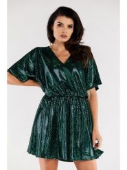 Awama Sukienka w kolorze ciemnozielonym rozmiar: onesize. Zielone sukienki damskie Awama, bez wzorów, bez ramiączek. Za 159.99 zł.