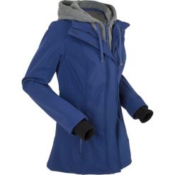 Długa kurtka softshell w optyce 2 w 1 bonprix kobaltowy. Niebieskie kurtki damskie bonprix, z dresówki. Za 139.99 zł.