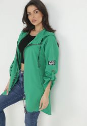 Zielona Kurtka Oversize Wiatrówka z Kapturem Lafise. Zielone kurtki damskie Born2be, xs, bez wzorów, z kapturem. Za 64.99 zł.