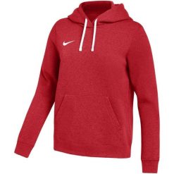 Bluza damska Nike Park 26 Fleece Hoodie. Czerwone bluzy damskie Nike, bez wzorów, z bawełny, bez kaptura. Za 186.99 zł.