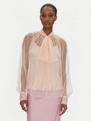 TWINSET Bluzka 251TP2514 Różowy Loose Fit. Czerwone bluzki damskie Twinset, bez wzorów, z syntetyku, bez kołnierzyka, bez ramiączek. Za 539.99 zł.