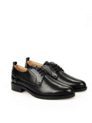 Geox Półbuty "Brogue" | D02HMG 00043 | Brogue | Kobieta | Czarny. Czarne kozaki damskie Geox, ze skóry, bez obcasa, bez zapięcia. W wyprzedaży za 289.00 zł.
