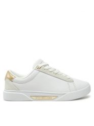 Tommy Hilfiger Sneakersy Chic Court Sneaker FW0FW08382 Biały. Białe obuwie sportowe damskie Tommy Hilfiger, ze skóry, bez zapięcia. Za 299.99 zł.