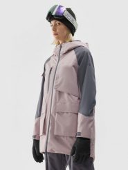 4F Kurtka snowboardowa membrana 15000 damska - beżowa XL. Brązowe kurtki damskie 4F, na zimę, m, bez wzorów, bez kaptura. W wyprzedaży za 249.99 zł.