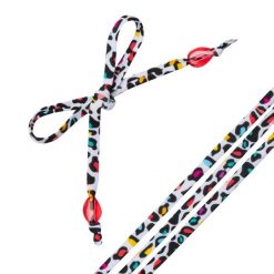 Tasiemki do personalizacji damskiego kostiumu Nahia perełki LEO. Białe bikini TRIBORD, bez wzorów, z elastanu. W wyprzedaży za 1.99 zł.
