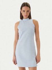 Calvin Klein Jeans Sukienka codzienna Interlock Mock LV047F260G Niebieski Slim Fit. Niebieskie sukienki damskie Calvin Klein Jeans, bez wzorów, z jeansu, bez ramiączek. Za 409.99 zł.