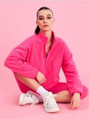 Polarowa bluza half-zip ze stójką i ściągaczami Gym Hard - różowy. Czerwone bluzy damskie Sinsay, l, bez wzorów, z polaru, bez kaptura. Za 49.99 zł.