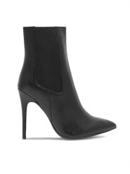Badura Botki MURCJA-110473 Czarny. Czarne botki damskie Badura, ze skóry, bez obcasa, na szpilce, bez zapięcia. Za 379.99 zł.