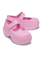 Crocs Czółenka w kolorze jasnoróżowym rozmiar: 38/39. Różowe czółenka damskie Crocs, bez wzorów, bez obcasa, na platformie. Za 171.45 zł.
