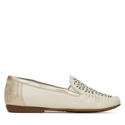 Mokasyny Rieker. Brązowe mokasyny damskie Rieker, bez obcasa. Za 299.99 zł.